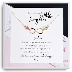 Alla mia figlia tosta Gif - per il compleanno della figlia - Collana madre figlia - Collana regalo figlia - Regalo da mamma, gioielli per la festa della mamma