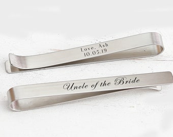 Uncle of the Bride Gift - Tie Clip for him - Wedding Gift - Gift for Uncle - Personalized gift - Uncle Gift from bride - from nephew, niece