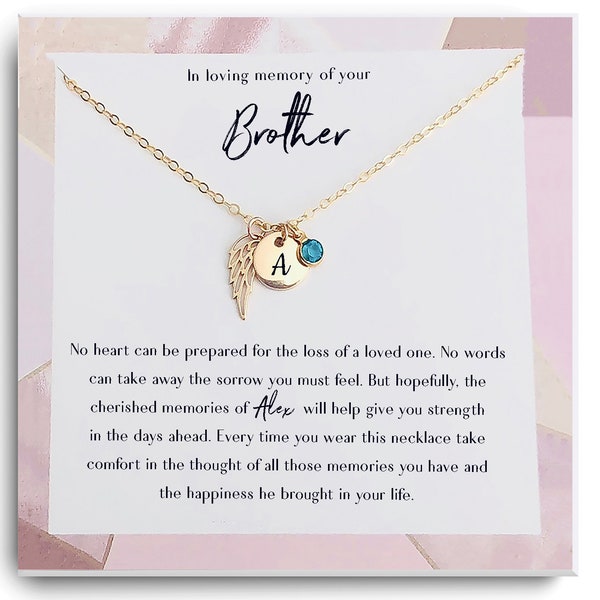 Sympathy gift - Loss of brother gift - Loss of brother - Condolence gift necklace -  Grief gift for sister - Brother memorial gift Necklace