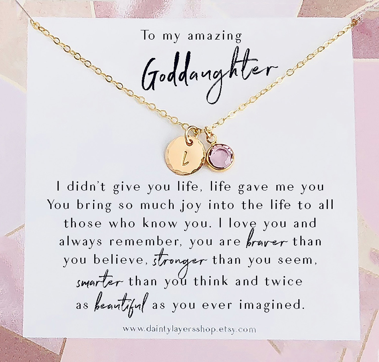 Goddaughter Gifts from Godmother Goddaughter Necklace Etsy