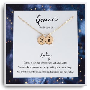Zodiac Necklace for Astrology Lovers - Gemini Necklace for women - Horoscope Sign Jewelry - Horoscope Pendant - Personalized necklace
