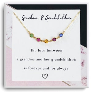 Birthstone necklace Grandma Gift Gifts for her jewelry personalized Grandma Birthstone Charm Necklace Grandmother Gift from Grandchildren