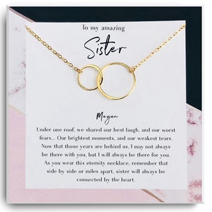 Sister Necklace - Sister Birthday Gift - Sister graduation gift - Sisters wedding day gift - Sister College - Sister Moving away gift