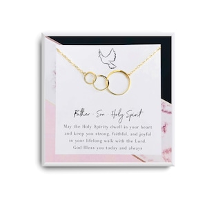 Christian Necklaces for Women - First Communion Gift - Confirmation Gift - Christian Jewelry - Father Son and Holy Spirit Necklace - Circle