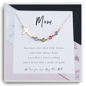 Mom necklace Gift - Best mother Gifts from kids - Mommy Gift - Mom Birthday Gift - Children Birthstone Jewelry - Christmas Gift Idea for Mom