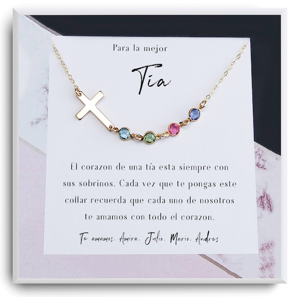 Collar Regalo para Tía - Joyería, Cumpleaños, Día de las madres - Sobrina a Tía Spanish Quote Gift for Tia Gift in Spanish - Gift for Aunt
