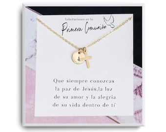 Regalo de primera comunion para niña - Personalized First communion Gift necklace  - Gift from Godmother, godparents , mother in spanish