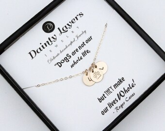 Dog Paw Necklace / Dog Paw Jewelry / Personalized Pet Lover Gift / Dog Remembrance / Pet Loss Necklace / Silver or Gold filled