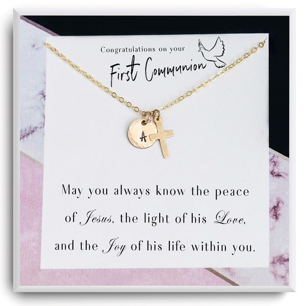 Collar de Primera Comunión - Regalo de Primera Comunión para Niña - Primera Comunión - Collar con Cruz - Regalo para Hija, Ahijada