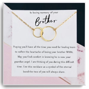 Loss of Brother Necklace - Gift for loss - Sympathy Gift -- Remembrance Jewelry - Brother Remembrance Necklace - Condolence Gift