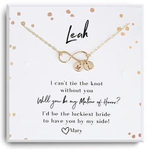 Matron of Honor Proposal Gift Necklace - Will you by my MOH Gift -  MOH proposal gift - MOH Thank You Gift From Bride - Personalized  Gifts