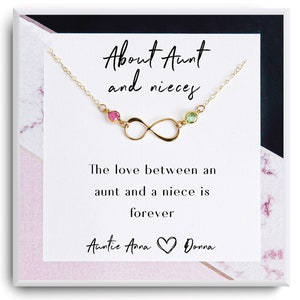 Aunt Niece Necklace - Aunt Niece Gift - Aunt Niece Jewelry - Birthstone Necklace for Aunt, Tia Necklace - Birthday, Mothers Day Gift