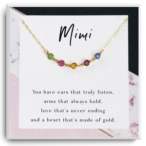Mimi Necklace - Mimi Gift - Best Mimi Ever -  Mimi Necklace - Mimi Jewelry - Mothers day Gift for Grandma - Grandkids birthstone Necklace
