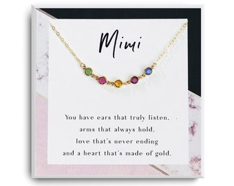 Mimi Necklace - Mimi Gift - Best Mimi Ever -  Mimi Necklace - Mimi Jewelry - Mothers day Gift for Grandma - Grandkids birthstone Necklace