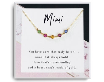 Collier Mimi - Cadeau Mimi - Meilleur Mimi de tous les temps - Collier Mimi - Bijoux Mimi - Cadeau de fête des mères pour grand-mère - Collier de pierre de naissance des petits-enfants