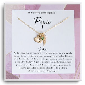 En memoria de mi padre - Spaanse vader Memorial - Regalos De Duelo - Spaanse verlies sieraden - Tarjeta De Memoria - papa verlies Memorial Ketting