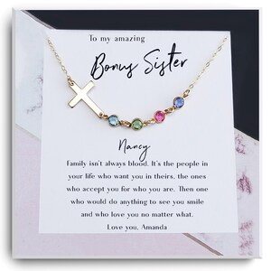 To my Bonus Sister Gift necklace- Sister in Law Gift -Birthday Gift Ideas - Christmas Gift - Personalized Gift for Bonus Sister Necklace