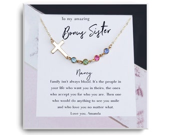 To my Bonus Sister Gift necklace- Sister in Law Gift -Birthday Gift Ideas - Christmas Gift - Personalized Gift for Bonus Sister Necklace