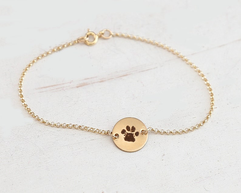 Paw Print Bracelet Actual Paw Gold Rose Silver Pet - Etsy