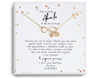 Para mi abuela el dia de mi boda Gift - Regalos para abuela de la Novia - Abuela Gift - Abuela Necklace - Grandmother of the bride gift