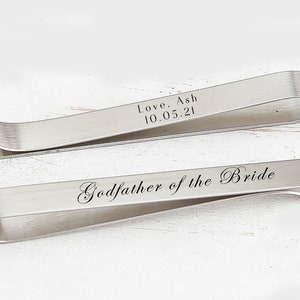 Godfather of the bride Tie Bar -  Gift from Bride - Gift from Goddaughter - Custom Tie Clip - Godfather Gift Proposal - Wedding party Gifts
