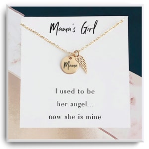 Loss of mother memorial Gifts - I used to be his angel now she is mine - Loss of mom gift - Sympathy mother remembrance Necklace - Grieving