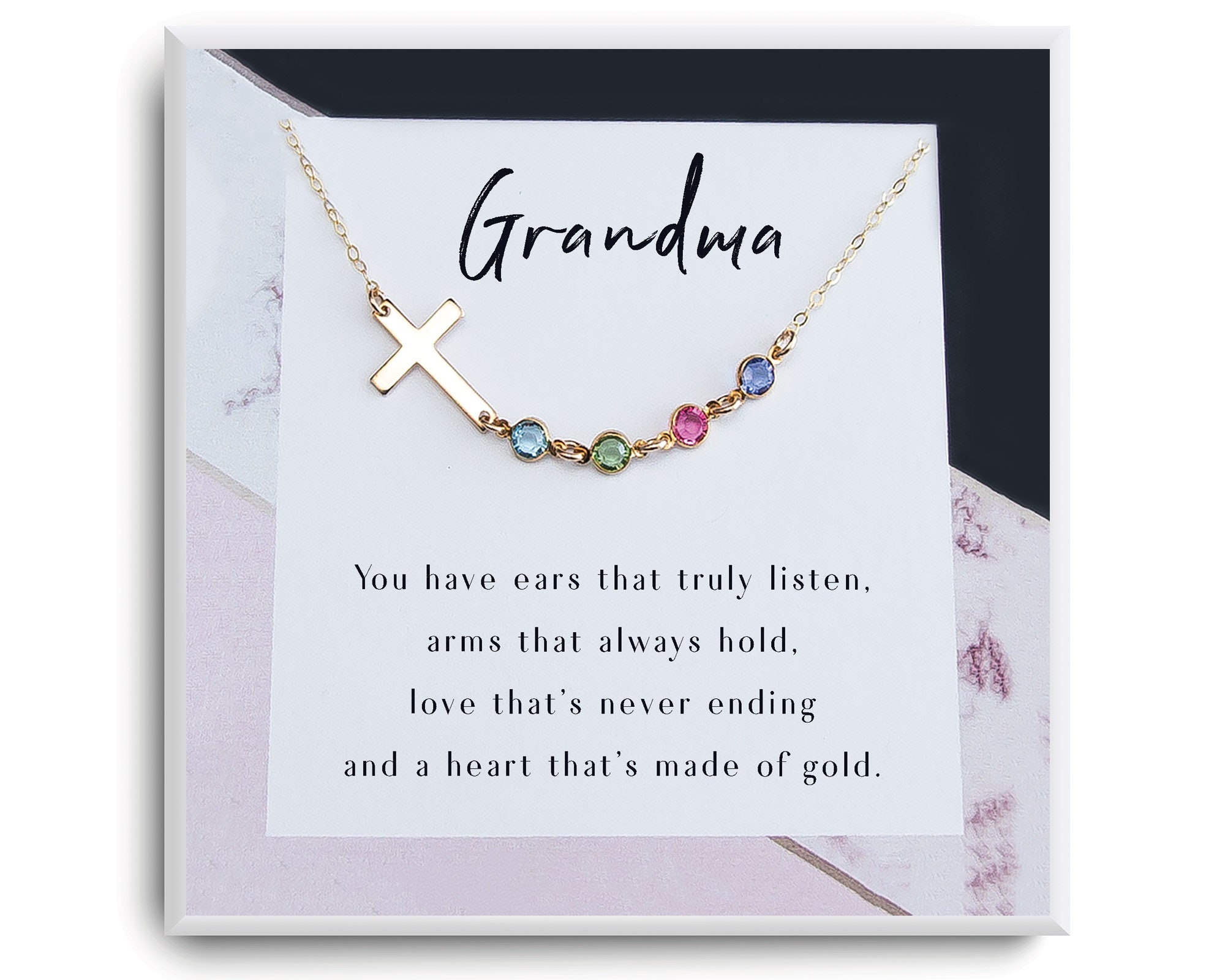 Grandma Necklace 14K Gold Filled Silver Nana Gifts pic