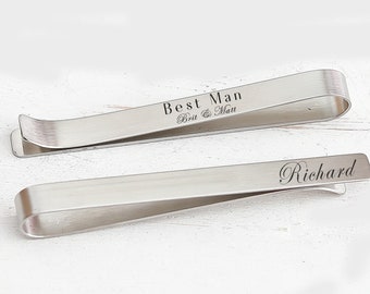 Best man proposal gift - Best Man Tie Clip - Groomsmen Gifts Personalized Gifts - Engraved Tie Bar - Wedding Party Gift For My Best Man