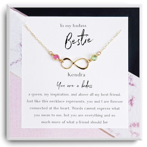 Colar My badass bestie – Caixa de presente para meu melhor amigo – Caixa de presente de joias do melhor amigo – Cartão de mensagem personalizado – Presente de aniversário