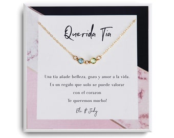 Tia Gift Ketting - Tia Cadeau ideeën - Joyería Para Tía - Spaanse Tante Cadeau - Cumpleaños, Regalo para Tia Verjaardag - Moederdag Cadeau voor tia