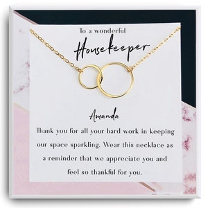Housekeeper Appreciation Gift - Necklace for Housekeeper - Cleaning Crew Gift, Janitor Gift, Holiday Gift for Housekeeper - Thank you Gift