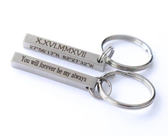 Wedding sale date keychain