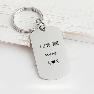 I Love You More Keychain - Personalized Guy Keychain Boyfriend Keychain Custom Birthday Gift Key chain Keychain Husband Gift Men&#39;s Keychain