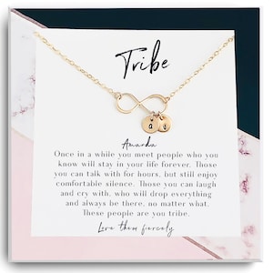 Beste Freunde Geschenke - Tribe Freundschaftskette - Personalisierter Eternity Charm - Friends Forever - Soul Sister Geschenk Halskette - Silber, Gold