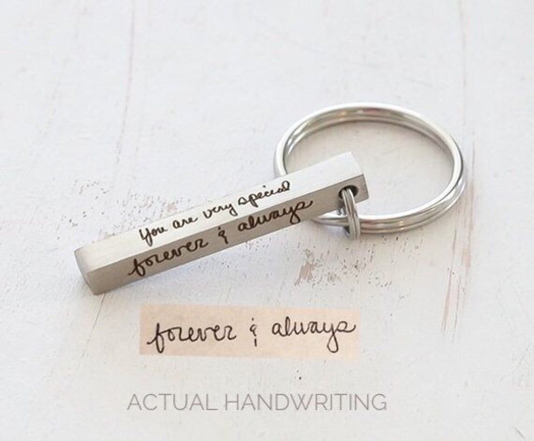 Handwriting Keychain • Custom Signature Keychain • Memorial Handwriting ...