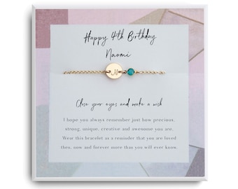 4th birthday girl - 4th birthday gift Bracelet -  Fourth Birthday Bracelet - Gift for 4 year old girl gifts - 4th Golden Birthday