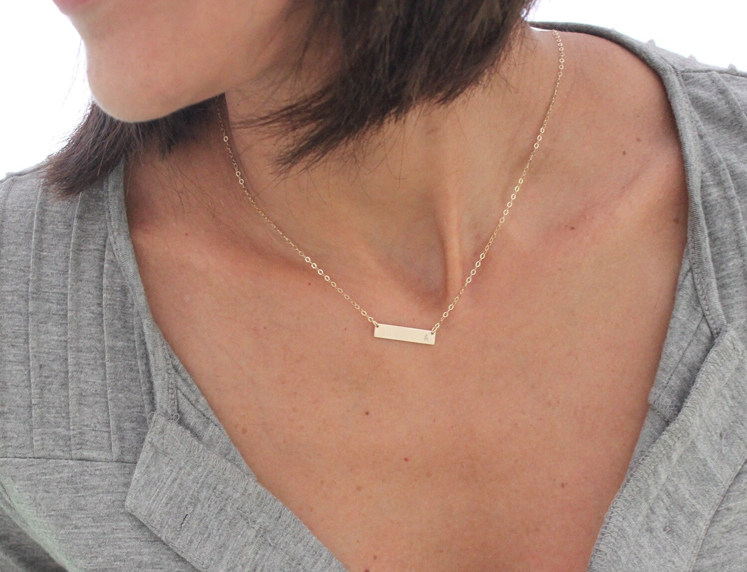 Mini Name Necklace Mini Bar Necklace 