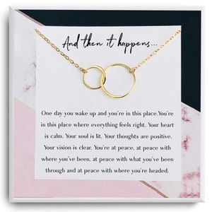 Empowerment Gift - Collana Self Love - Regalo ispiratore - Gioielli di affermazione -Collana di guarigione Positive Vibes - Carta di divorzio