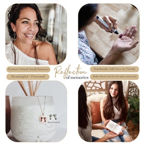 May include: A silver necklace with a round pendant featuring a footprint design. The pendant is on a white surface with a clear glass jar and a diffuser stick. The text "Actual Footprint" is written below the pendant.