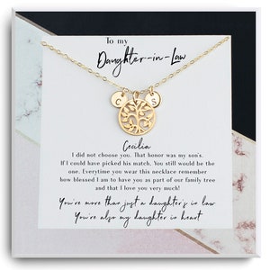Daughter in Law Gifts Necklace From Mother in Law-  To My Bonus Daughter in Law - Gift for Daughter in Law - Daughter in Law Gift