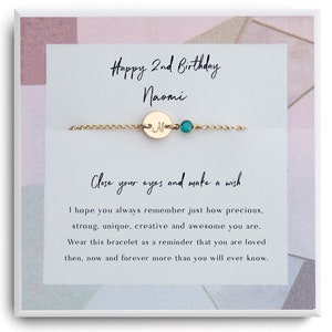2nd birthday girl - 2nd birthday gift Bracelet -  Second Birthday Bracelet - Gift for 2 year old girl gifts - 2nd Golden Birthday