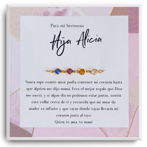 Regalo para hija - A mi hermosa Hija - Hija Gift Bracelet - Regalo de Cumpleaños, Bautizo, Navidad, Graduacion - Spanish Gifts for hija