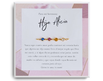 Regalo para hija - A mi hermosa Hija - Hija Gift Bracelet - Regalo de Cumpleaños, Bautizo, Navidad, Graduacion - Spanish Gifts for hija