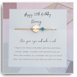 12th birthday girl - 12th birthday gift Bracelet - Twelfth Birthday Bracelet - Gift for 12 year old girl gifts - 12th Golden Birthday