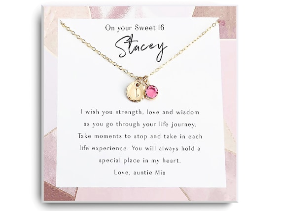 16th Birthday Gift for Girl Birthstone 