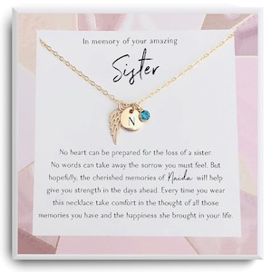 Sympathy gift - Loss of sister gift - Loss of sister - Condolence gift necklace -  Grief gift sister loss gift sister memorial gift keepsake