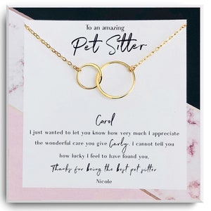 Dog Sitter Gift Necklace - Dog Sitter Appreciation Gift - Dog Sitter Gift - Thank You Gift Idea - Christmas, Birthday - Cat Sitter Card