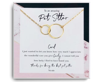 Dog Sitter Gift Necklace - Dog Sitter Appreciation Gift - Dog Sitter Gift - Thank You Gift Idea - Christmas, Birthday - Cat Sitter Card