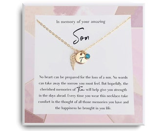 Loss of Son Gift - In memory of son - Grief Gift - Son Remembrance Necklace - Son memorial Gift - Grieving Mother - Sorry for Your Loss