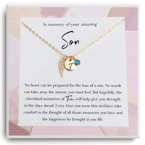 Loss of Son Gift - In memory of son - Grief Gift - Son Remembrance Necklace - Son memorial Gift - Grieving Mother - Sorry for Your Loss